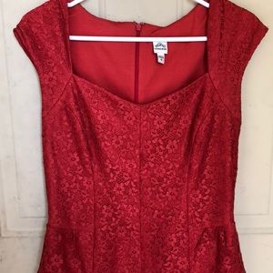 Formal red lacy dress